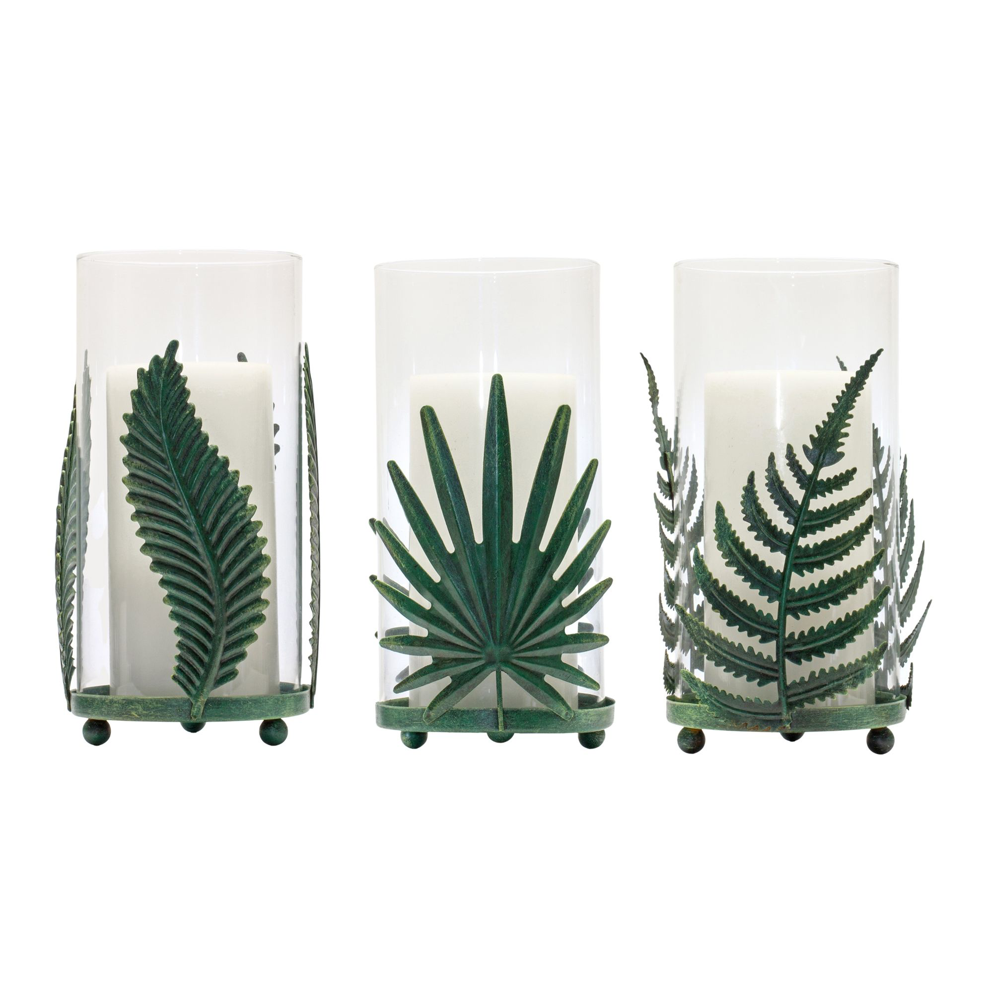 Melrose International Metal Fern and Palm Candle Holders Set of 6 ...